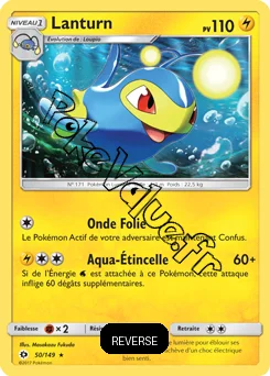 Carte Pokémon Lanturn  Reverse n°50 de la série Soleil et Lune