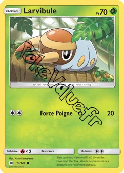 Carte Pokémon Larvibule  n°13 de la série Soleil et Lune