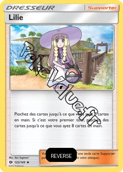 Carte Pokémon Lilie Reverse n°122 de la série Soleil et Lune
