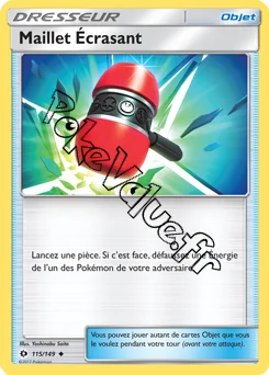 Carte Pokémon Maillet Écrasant n°115 de la série Soleil et Lune