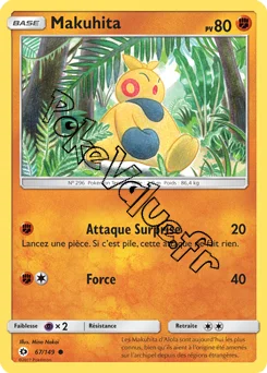Carte Pokémon Makuhita  n°67 de la série Soleil et Lune