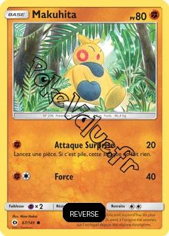 Carte Pokémon Makuhita  Reverse n°67 de la série Soleil et Lune