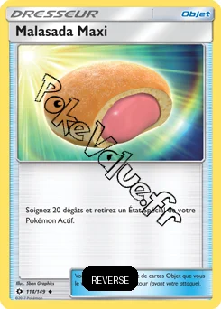 Carte Pokémon Malasada Maxi Reverse n°114 de la série Soleil et Lune