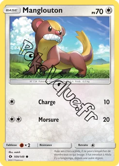 Carte Pokémon Manglouton  n°109 de la série Soleil et Lune