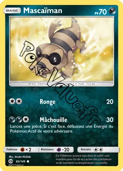 Carte Pokémon Mascaïman n°83 de la série Soleil et Lune