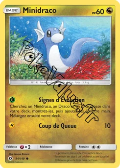 Carte Pokémon Minidraco  n°94 de la série Soleil et Lune