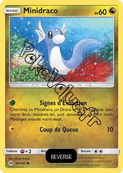 Carte Pokémon Minidraco  Reverse n°94 de la série Soleil et Lune