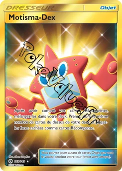 Carte Pokémon Motisma Dex n°159 de la série Soleil et Lune