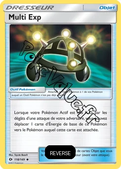 Carte Pokémon Multi Exp Reverse n°118 de la série Soleil et Lune
