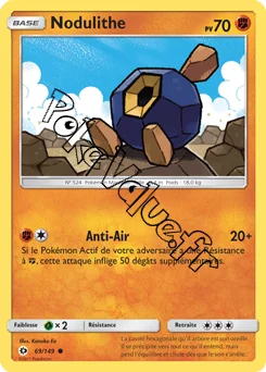 Carte Pokémon Nodulithe  n°69 de la série Soleil et Lune