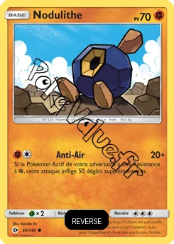 Carte Pokémon Nodulithe  Reverse n°69 de la série Soleil et Lune
