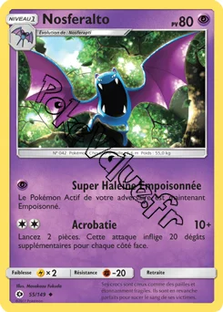 Carte Pokémon Nosferalto  n°55 de la série Soleil et Lune