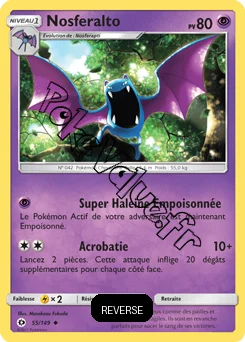 Carte Pokémon Nosferalto  Reverse n°55 de la série Soleil et Lune
