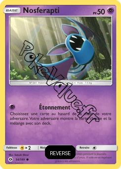 Carte Pokémon Nosferapti  Reverse n°54 de la série Soleil et Lune