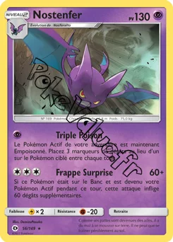 Carte Pokémon Nostenfer  n°56 de la série Soleil et Lune
