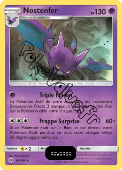 Carte Pokémon Nostenfer  Reverse n°56 de la série Soleil et Lune