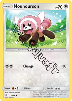 Carte Pokémon Nounourson  n°111 de la série Soleil et Lune