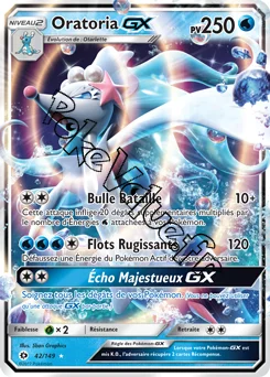 Carte Pokémon Oratoria GX  n°42 de la série Soleil et Lune