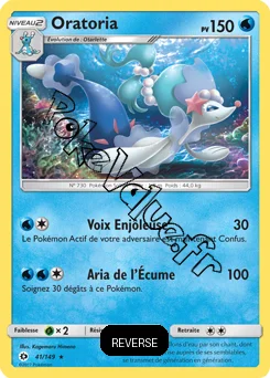 Carte Pokémon Oratoria  Reverse n°41 de la série Soleil et Lune