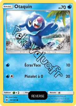 Carte Pokémon Otaquin  Reverse n°39 de la série Soleil et Lune