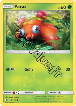 Carte Pokémon Paras  n°4 de la série Soleil et Lune