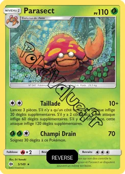Carte Pokémon Parasect  Reverse n°5 de la série Soleil et Lune