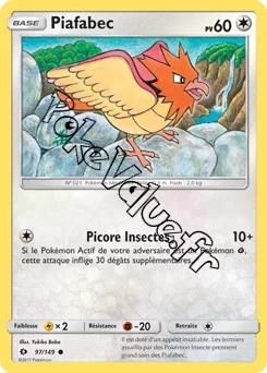 Carte Pokémon Piafabec  n°97 de la série Soleil et Lune