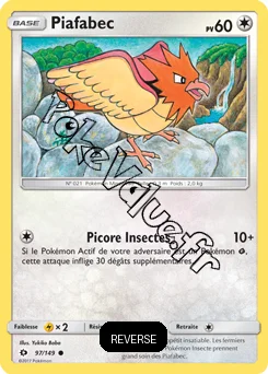 Carte Pokémon Piafabec  Reverse n°97 de la série Soleil et Lune