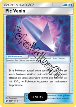 Carte Pokémon Pic Venin Reverse n°124 de la série Soleil et Lune