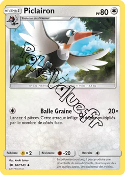 Carte Pokémon Piclairon  n°107 de la série Soleil et Lune