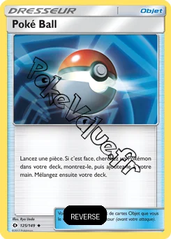 Carte Pokémon Poké Ball Reverse n°125 de la série Soleil et Lune