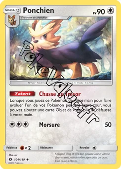 Carte Pokémon Ponchien n°104 de la série Soleil et Lune