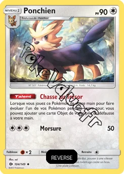 Carte Pokémon Ponchien Reverse n°104 de la série Soleil et Lune
