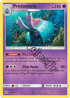 Carte Pokémon Prédastérie n°63 de la série Soleil et Lune