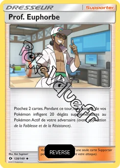 Carte Pokémon Prof. Euphorbe Reverse n°128 de la série Soleil et Lune