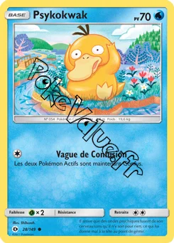 Carte Pokémon Psykokwak  n°28 de la série Soleil et Lune