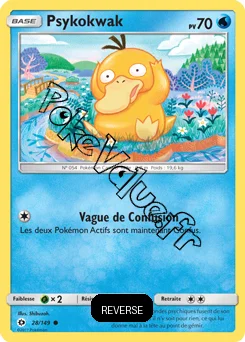 Carte Pokémon Psykokwak  Reverse n°28 de la série Soleil et Lune