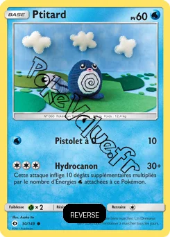 Carte Pokémon Ptitard  Reverse n°30 de la série Soleil et Lune