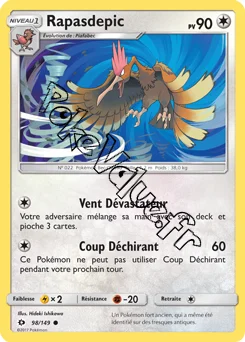 Carte Pokémon Rapasdepic  n°98 de la série Soleil et Lune