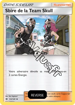 Carte Pokémon Sbire de la Team Skull Reverse n°133 de la série Soleil et Lune