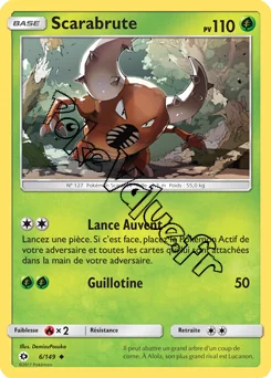 Carte Pokémon Scarabrute  n°6 de la série Soleil et Lune