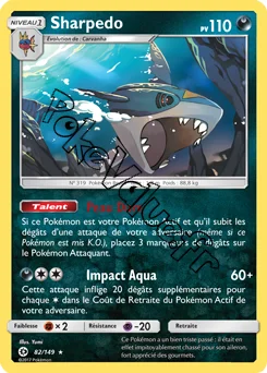 Carte Pokémon Sharpedo  n°82 de la série Soleil et Lune