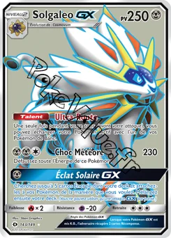 Carte Pokémon Solgaleo GX  n°143 de la série Soleil et Lune