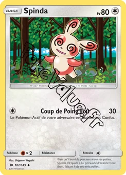 Carte Pokémon Spinda  n°102 de la série Soleil et Lune