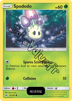 Carte Pokémon Spododo  Reverse n°16 de la série Soleil et Lune