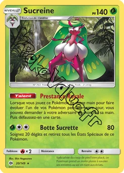 Carte Pokémon Sucreine  n°20 de la série Soleil et Lune