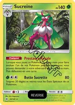 Carte Pokémon Sucreine  Reverse n°20 de la série Soleil et Lune