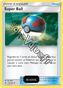 Carte Pokémon Super Ball Reverse n°119 de la série Soleil et Lune