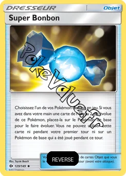 Carte Pokémon Super Bonbon Reverse n°129 de la série Soleil et Lune