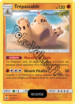 Carte Pokémon Trépassable Reverse n°75 de la série Soleil et Lune